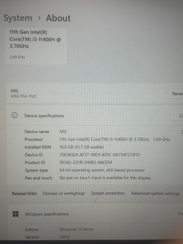 MSI MF63 Gaming Laptop with Logitech G502 Hero Mouse - Picture 7 of 7