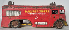 1960s Joustra Metal Toys France Tin Fire Engine Sapeurs Pompiers Premier Secours