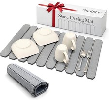 Large Stone Dish Drying Mat   Foldable Placemat Made with Diatomaceous Earth  