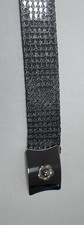 Vintage Whiting Davis Style Silver Mesh Belt Metal Fish Scale Flower Buckle 70s