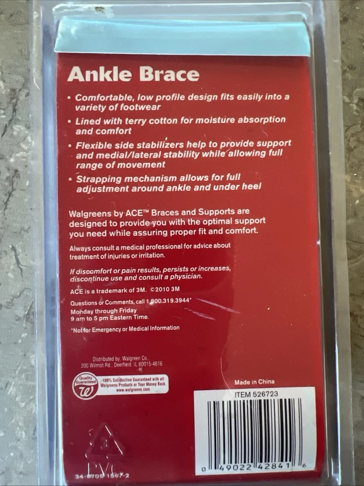 Walgreens tobillo con estabilizador lateral talla única para izquierda/derecha negro Foto 4 de 4