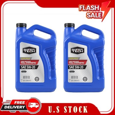 2 Pack Super Tech High Mileage Full Synthetic SAE 5W-20 Motor Oil, 5 Quarts