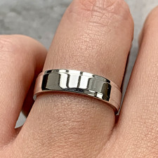 9 ct Gold Wedding Band Ring 4.8mm 9ct 9k White Gold Unisex - Size L 1/2