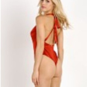 For Love & Lemons Skivvies Aries Bodysuit Copper Top Blouse NWOT