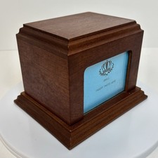 Solid Cherry Wood Pet Cremation Urn Box Small USA Made Photo Insert Unused CG