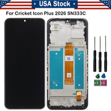 USA LCD Display Touch Screen Digitizer Frame For Cricket Icon Plus 2026 SN333C