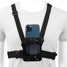 PellKing Mobile Phone Chest Mount Harness Strap Holder Cell Clip Black 