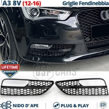 Griglie FENDINEBBIA PER AUDI A3 8V 12-16 Mascherina NIDO D' APE Nero Lucido RS3