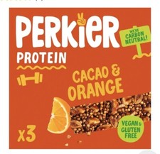 PERKIER PROTEIN BARS CACAO & ORANGE BARS GLUTEN FREE VARIOUS QUANTS CHEAP POST