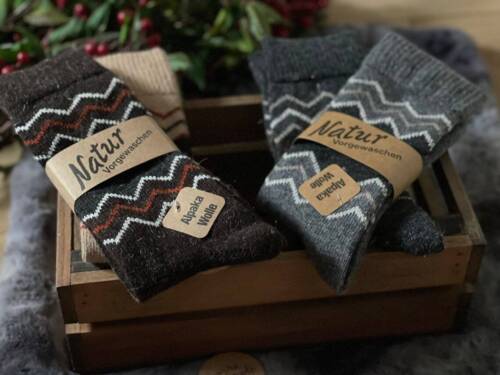 Calcetines de lana térmica de alpaca para mujer y hombre - 2 PARES - tejidos gruesos | 3099 - Imagen 22 de 24