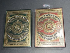 2 Pk Lot Deck High Victorian Red/Green Theory 11 Poker Playing Cards-sealed