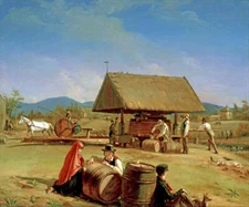 CIDER MAKING FARM 1840 AMERICAN PAINTING BY WILLIAM SIDNEY MOUNT REPRO