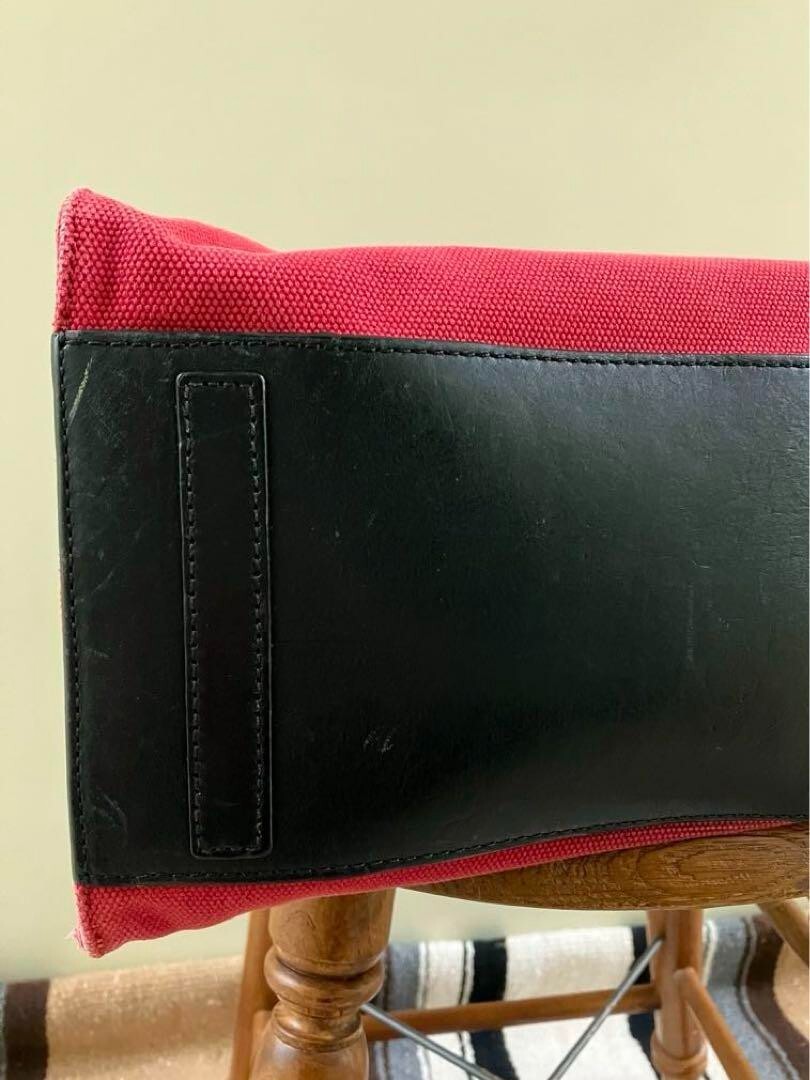 【RALPH LAUREN】RED Canvas Ricky Tote bag Ralph Lauren Red Canvas And Leather Ricky Tote Ralph Lauren