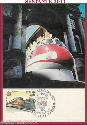 ITALIEN MAXIMUM MAXI KARTE PIEMONT AOSTATAL REGIONEN 1988 SAVIGLIANO CN B141