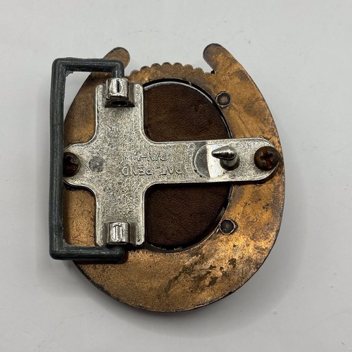 Vintage Horseshoe Good Luck Belt Buckle Cowboy Western Look Metal Stone Middle - Picture 7 of 14