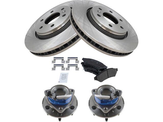 Front Brake Pad and Rotor and Wheel Hub Kit fits Buick Terraza 2006-2007 82FKKG
