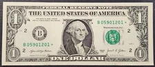 Uncirculated 2021 One Dollar ($1) *STAR* Note-Sequential Available, B District