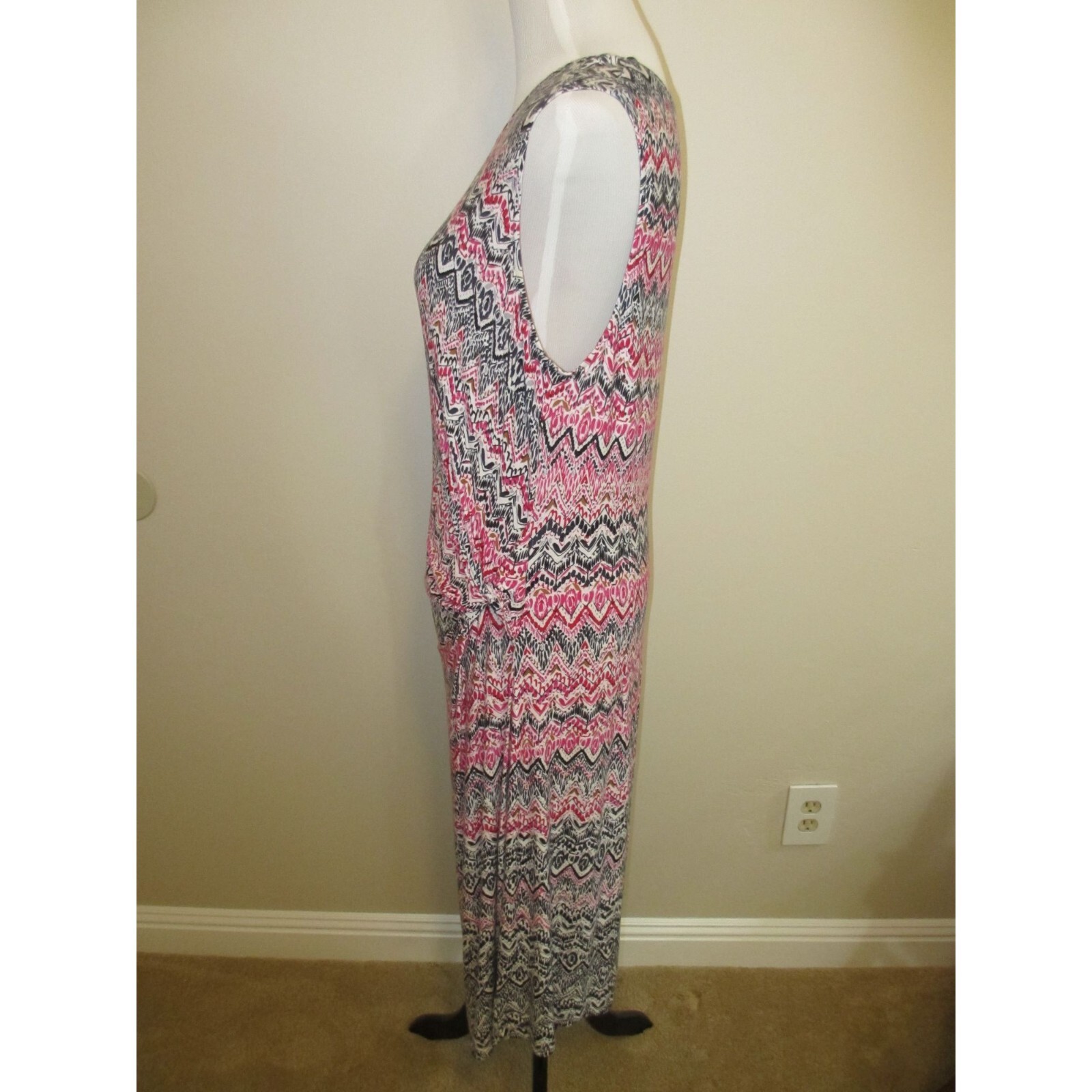 NIK AND ZOE PINK GREY WHITE STRETCHY DRESS XL - image 4