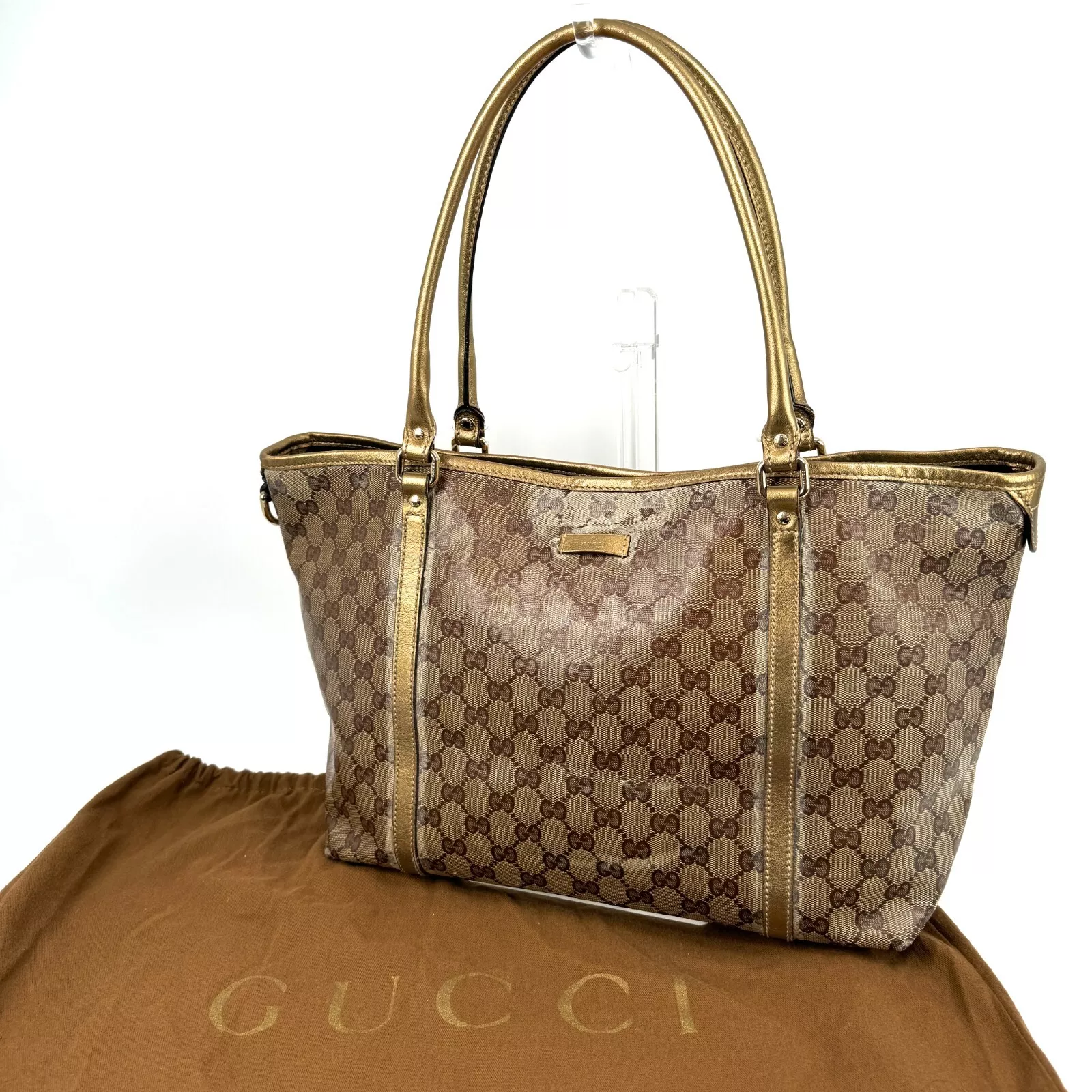 Sac fourre tout en cristal GUCCI GG toile enduite
