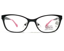 Chelsea Morgan CMM 6002 BK Kids Eyeglasses Frames Black Pink Cat Eye 47-15-130