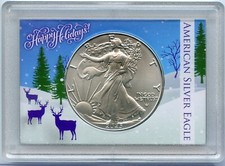 2025 American Silver Eagle 1 Oz Happy Holidays Christmas Gift Holder Case Coin 42.87 per troy oz
