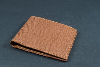 WALLET MEN BIFOLD BROWN GENUINE LIZARD HANDCRAFT MA LEATHER HANDMADE  FIRENZE 105