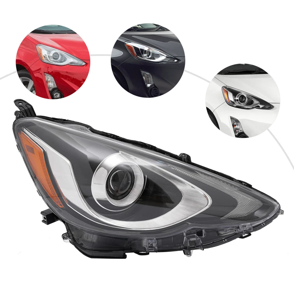 Right Headlight For 2015-2017 Toyota Prius C Passenger Side Halogen Headlamp Foto 4 de 4
