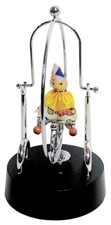 Kinetic Clown made of Fabric on Stainless Steel Rocking Horse