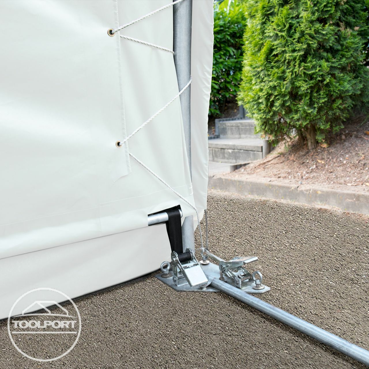 Rundbogenhalle 9,15m x 12m Lagerzelt Zelthalle Höhe 4,5 m grauPVC