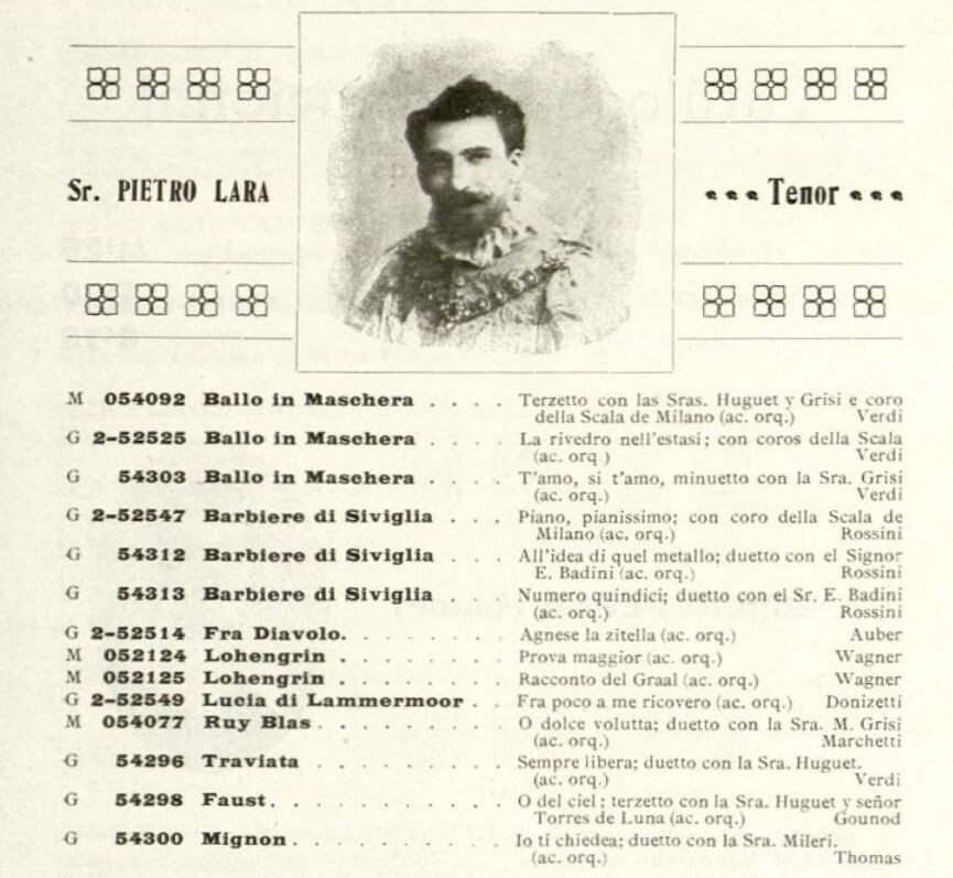 ITALIAN TENOR PIETRO LARA (1875-1940) CDR | eBay