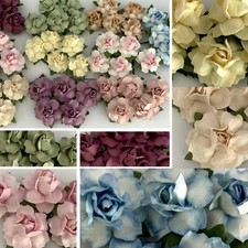1" /2.5 cm Pick Your Color Rose Paper Flower Wedding DIY Craft Scrapbook R19/A-2