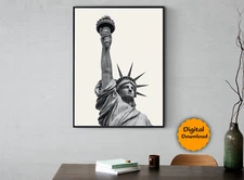 Printable Digital Image Statue of Liberty US Independence day Wallpaper