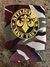 NEW AFFLICTION American Customs "Live Fast" Camouflage Harley can koozie, 18
