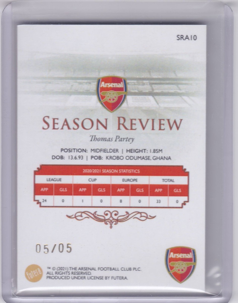 2021 Futera Unique Arsenal Season Review Red #10 Thomas