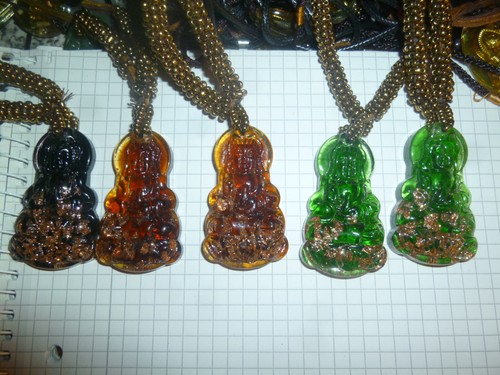 Jade Buddha Anhänger Halsband Modeschmuck Kette Edelstein Glück Heil Stein China - Bild 14 von 14