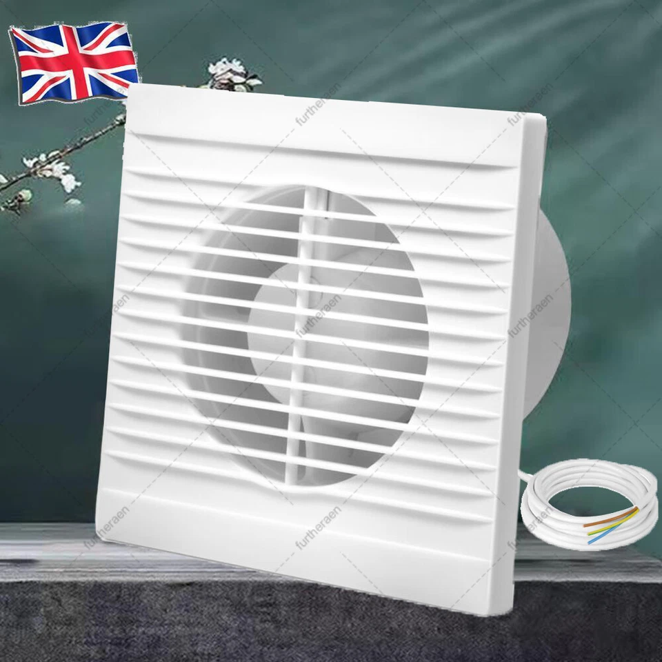 4" 15W Bathroom Fan Wall Fan Kitchen With Return Flow Baffle Fan Silent 100mm