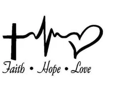 Vinyl Decal for Window - Faith Hope Love