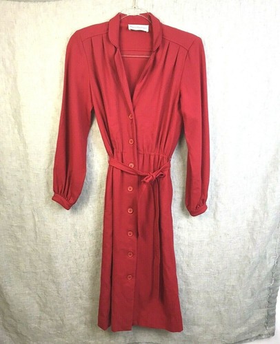 Camicia donna vintage Nipon Boutique lana taglia 6 rossa cintura vita DIFETTO - Foto 2 di 11