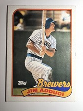 Jim Adduci Baseball Card -- 1989 Topps #338 -- Milwaukee Brewers