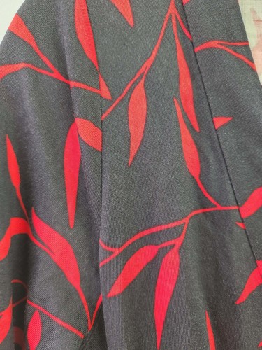 Diane Von Furstenberg Black Leaves Print Silk Wrap Dress 10 AU - Picture 3 of 6
