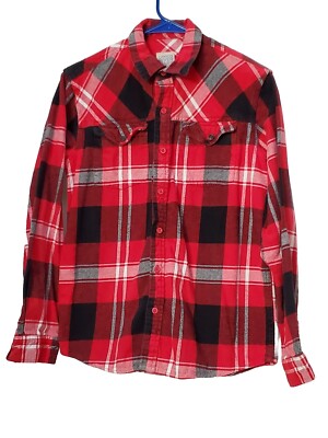 Canyon River Blues Boys L 14/16 Plaid Long Sleeve Button Up FLANNEL  Youth