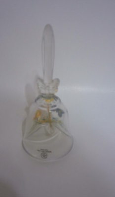 Bell♡　0819 Butterfly Floral 24% Full Lead Crystal Bell (1990), 6.75