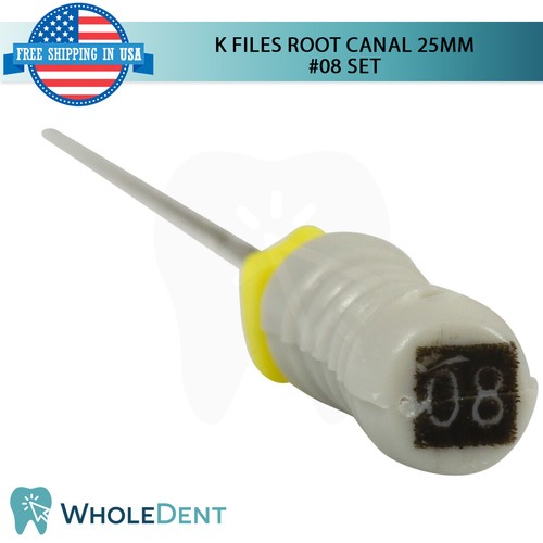 K Files Root Canal 25mm Hand Use Endodontic Dental Hedstrom 6pcs Pack Reamers - Picture 5 of 27