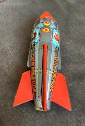 Vintage Japan KO Yoshiya ATOMIC CONSTRUCTOR COMMANDER tin space ship rocket toy - Picture 4 of 12