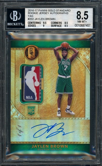 Jaylen Brown 2016-17 Rookie Gold Standard Card #202 BGS 8.5 AUTO LOGOMAN 1 of 1