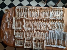 Solingen Besteck, 104 Teile, Edelstahl 18/10, 23/24 Karat hartvergoldet, NEU+OVP