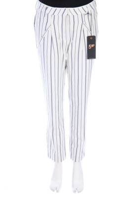 FIVEUNITS Pants Stripes Pleated W28 off-white SANNA NEW