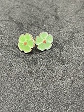 Children  s Green Clover Earrings