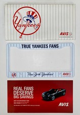 NY YANKEES SGA 2011 AVIS LICENSE PLATE HOLDER WITH ORIGINAL BOX +ADVERTISEMENT
