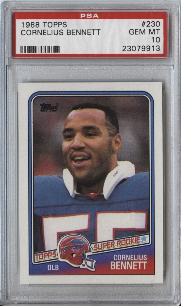 1988 Topps #230 Cornelius Bennett RC PSA 10 GEM Mint Alabama Bills